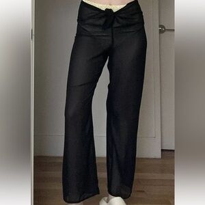 Vintage Victoria’s Secret Sheer Black Beach Pants Resort 28” Waist Flowy sm y2k